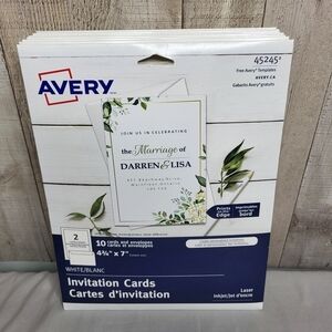 Avery White Invitation Cards. 7 packs. Brand New/Sealed.